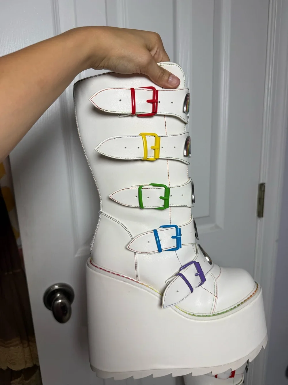 Y.R.U rainbow platform boots